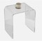 C-Shaped Lucite Clear Side Table Acrylic End Table for Living Room & Study